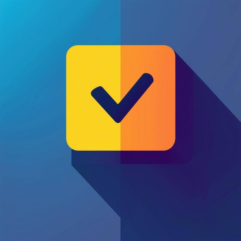 A modern flat vector illustration representing a tickbox with a deep colours