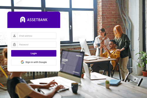 Asset Bank DAM software's intuitive user interface - login page