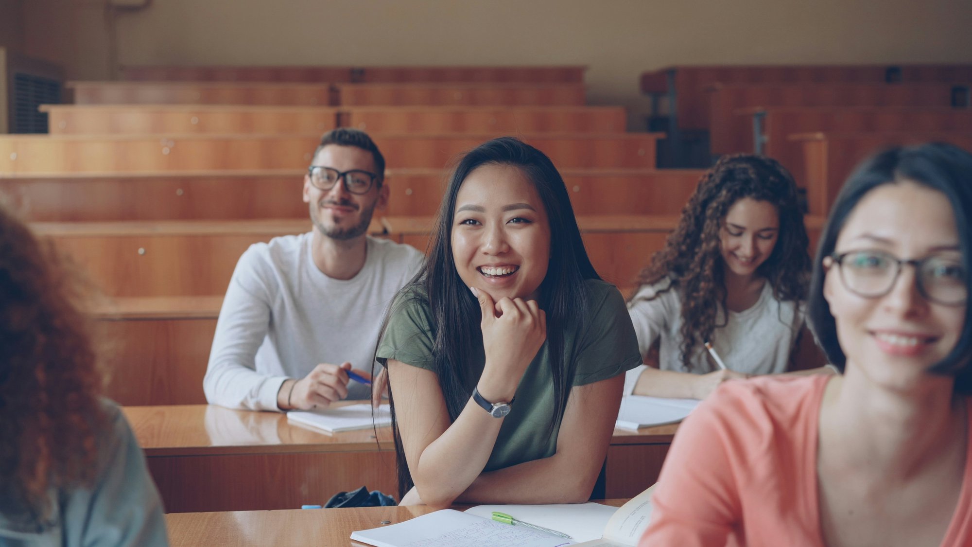 University students in a lecture hall